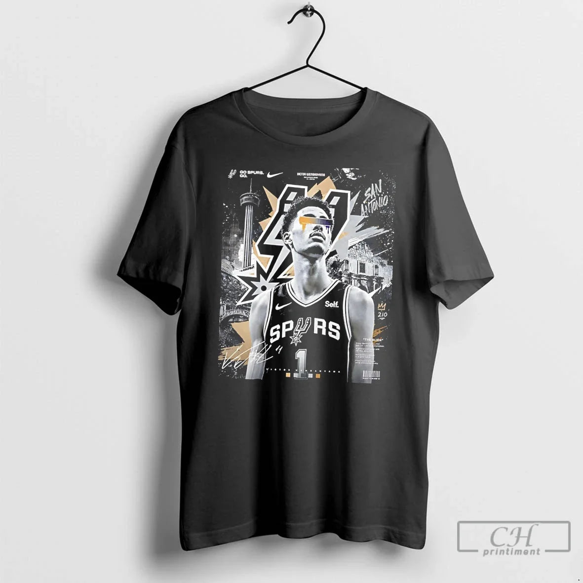 Premium San Antonio Spurs Wemby Victor Wembanyama Digital Tee Unisex , , , Long Sleeve Tee