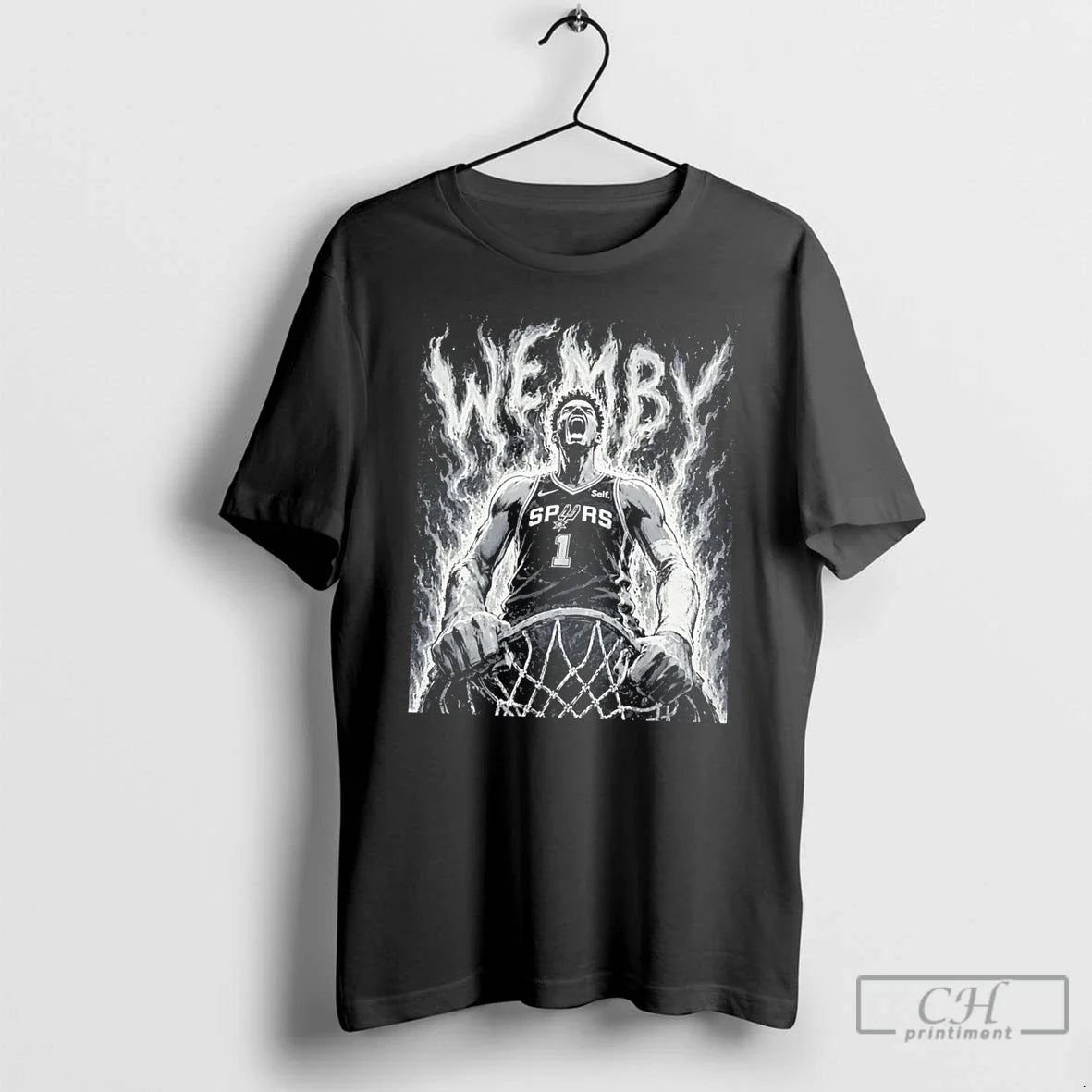 Premium San Antonio Spurs Wemby Victor Wembanyama Manga Style Graphic Tee Unisex , , , Long Sleeve Tee