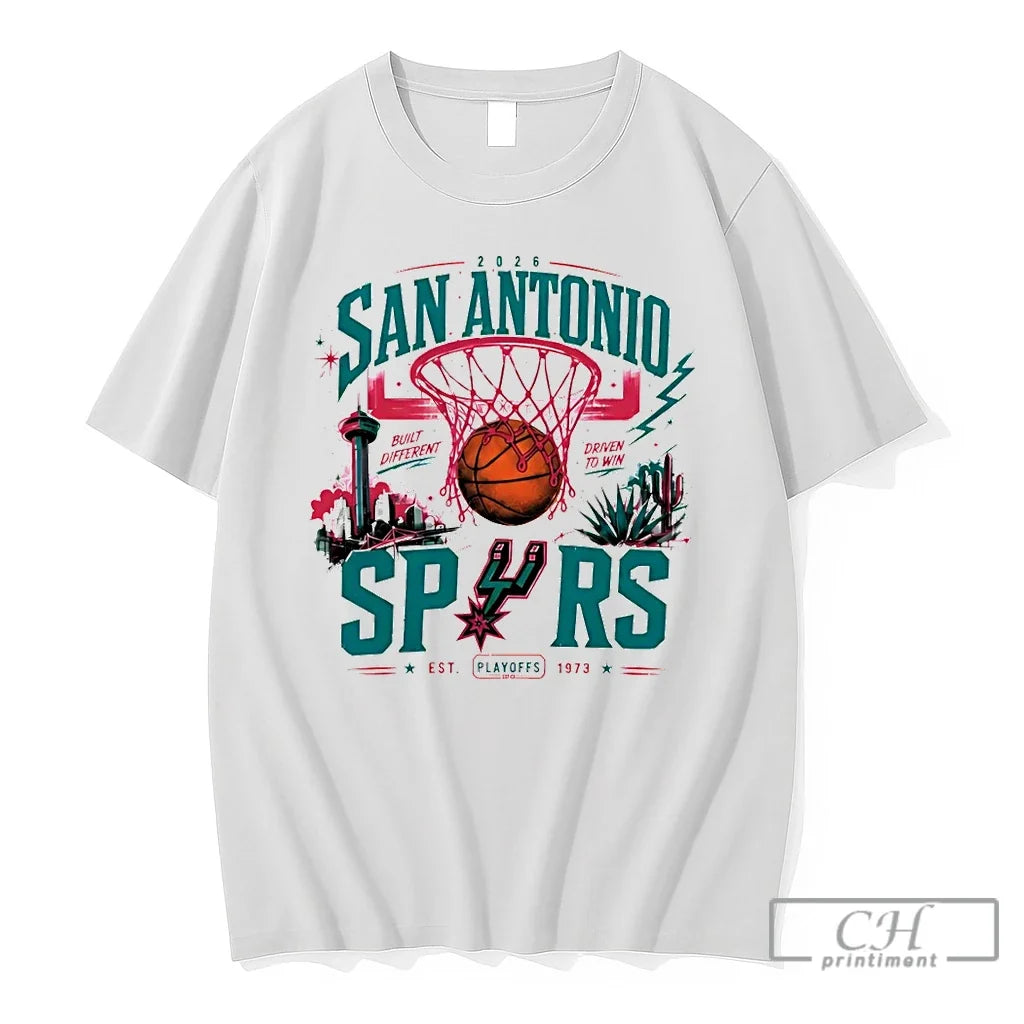 Premium San Antonio Spurs Basketball Built Different Driven To Win Nba Basketball 2026 T Shirts