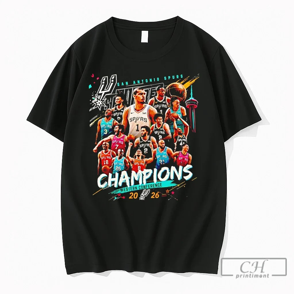 Premium San Antonio Spurs Basketball Players Western Conference Champions 2026 Unisex , , , Long Sleeve Tee