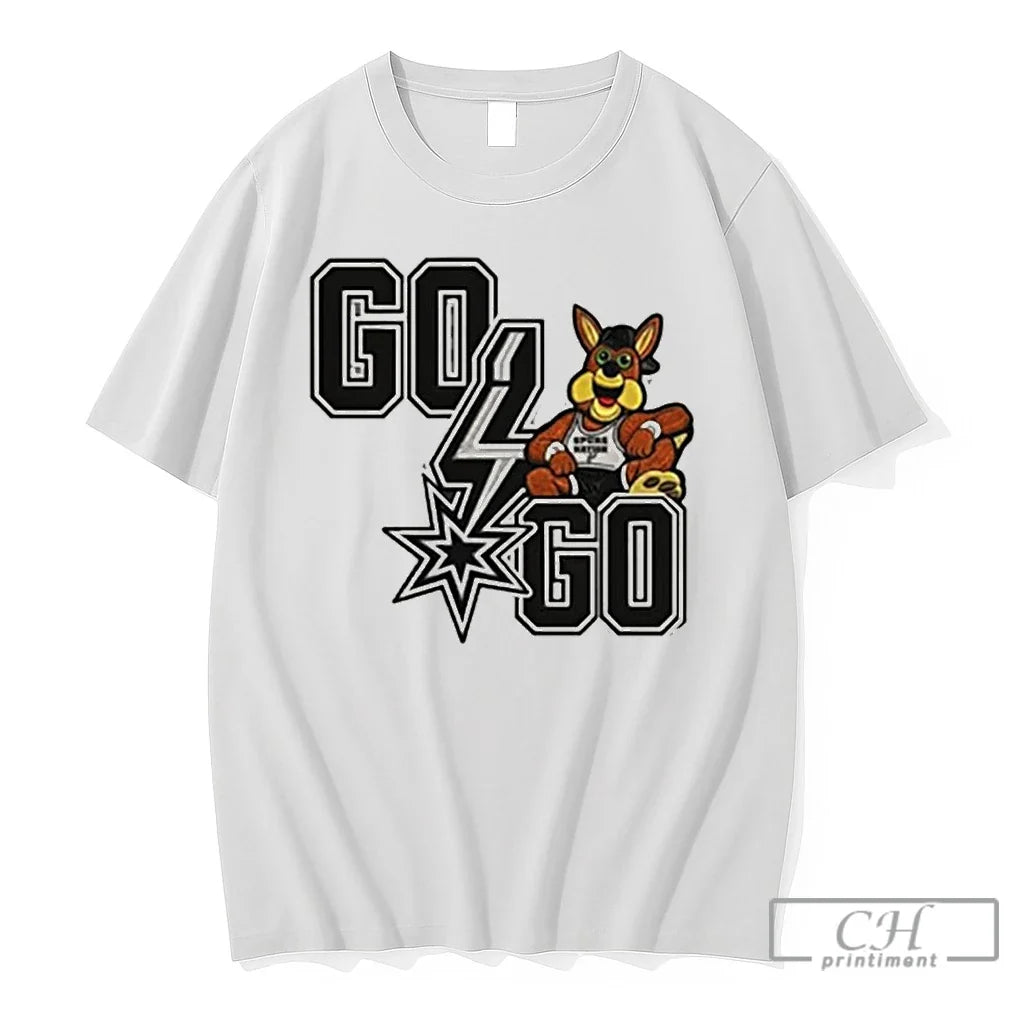 Premium San Antonio Spurs Coyote Mascot Go Go Text For A Fan T Shirts Sweater Unisex , , , Long Sleeve Tee