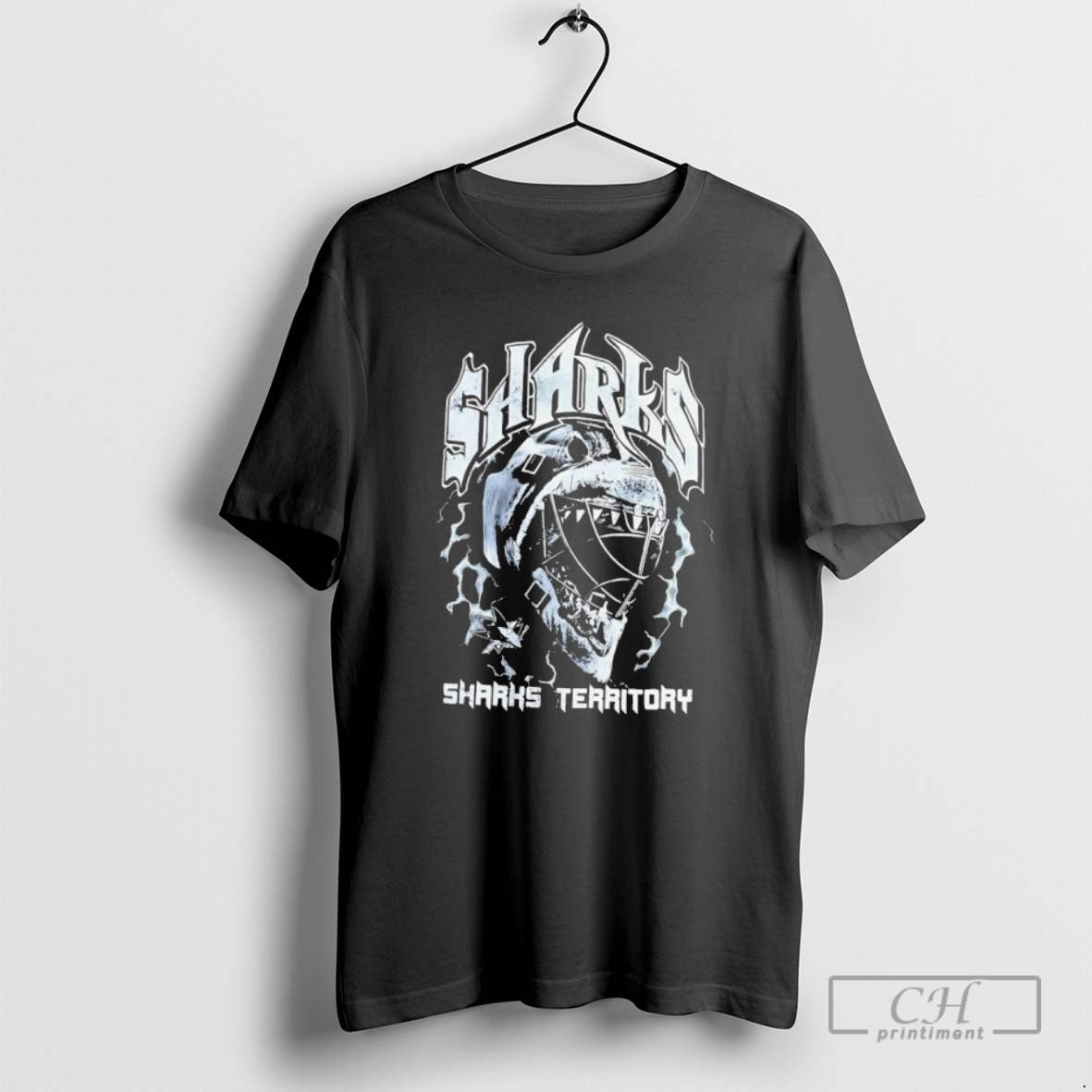 Premium San Jose Sharks Territory Helmet Retro Black Shirt Sweater