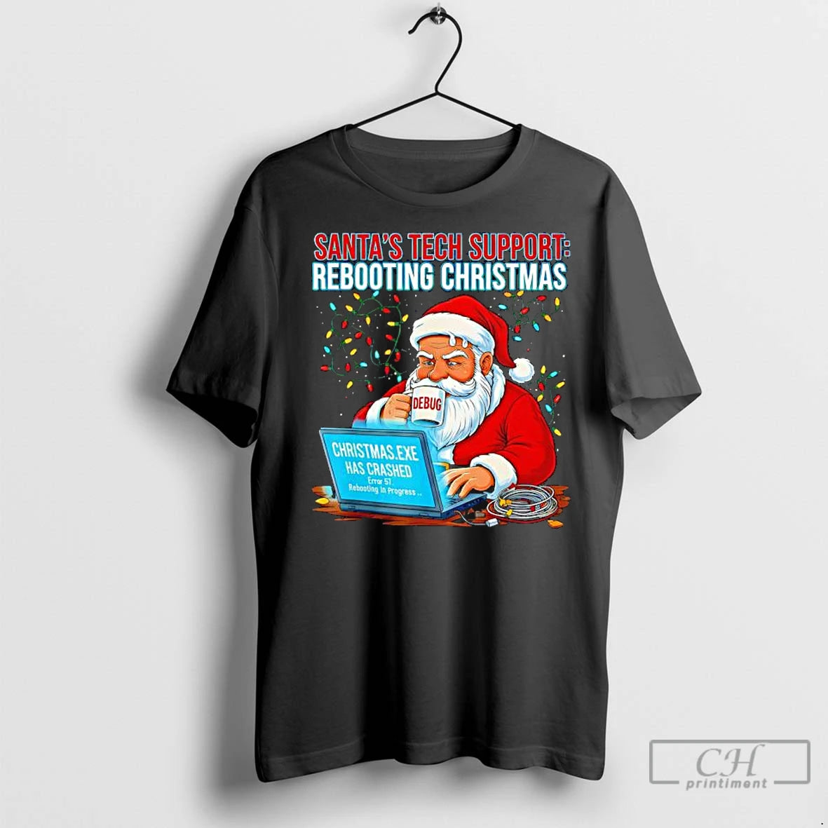 Premium Santas Tech Support Rebooting Christmas Debug