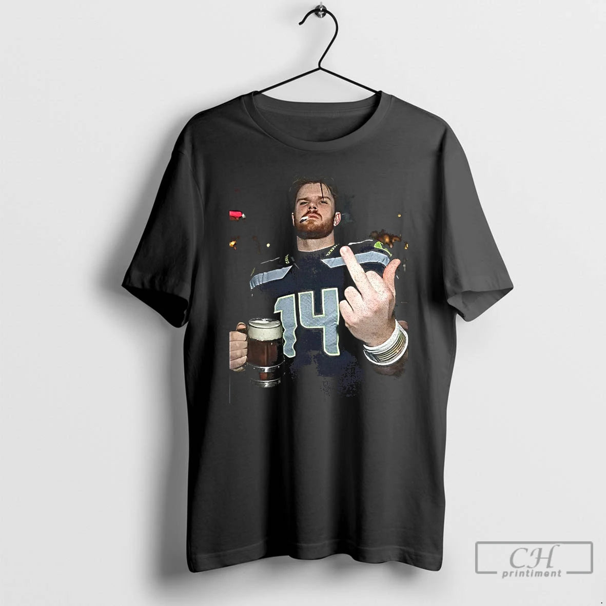 Premium Seahawks Sam Darnold Smoking Flipping The Bird