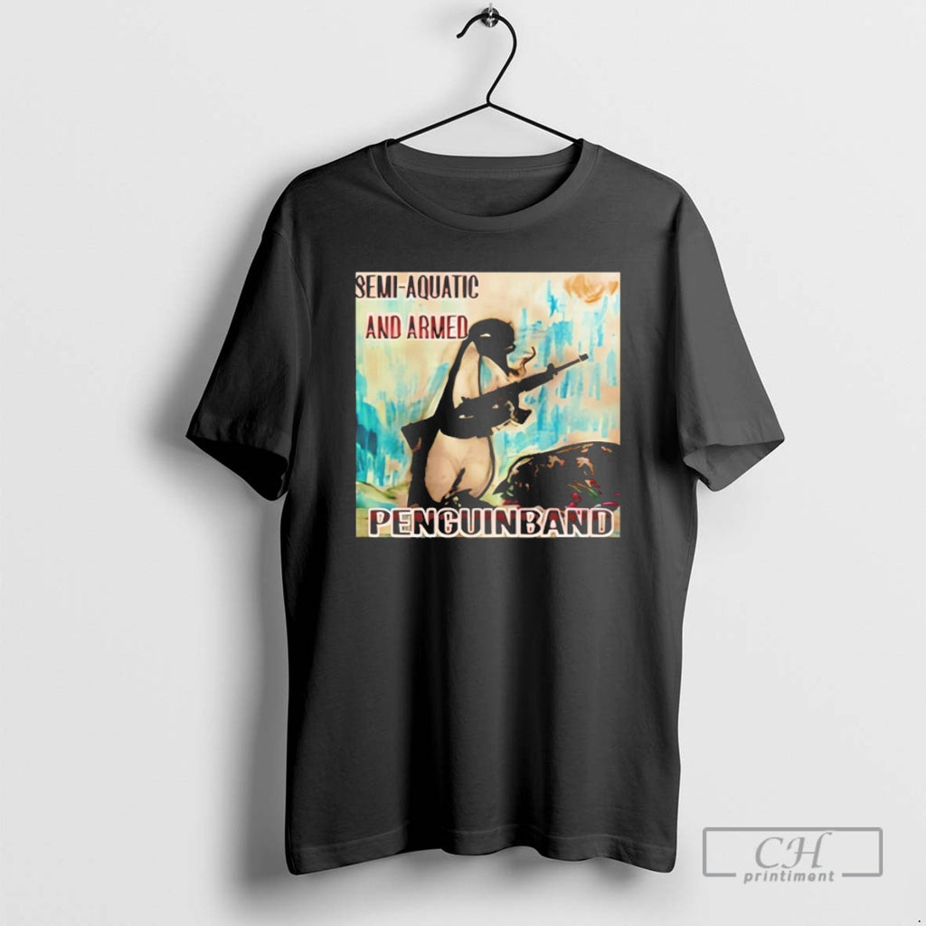 Premium Semi Aquatic And Armed Penguin Band Shirt Sweater