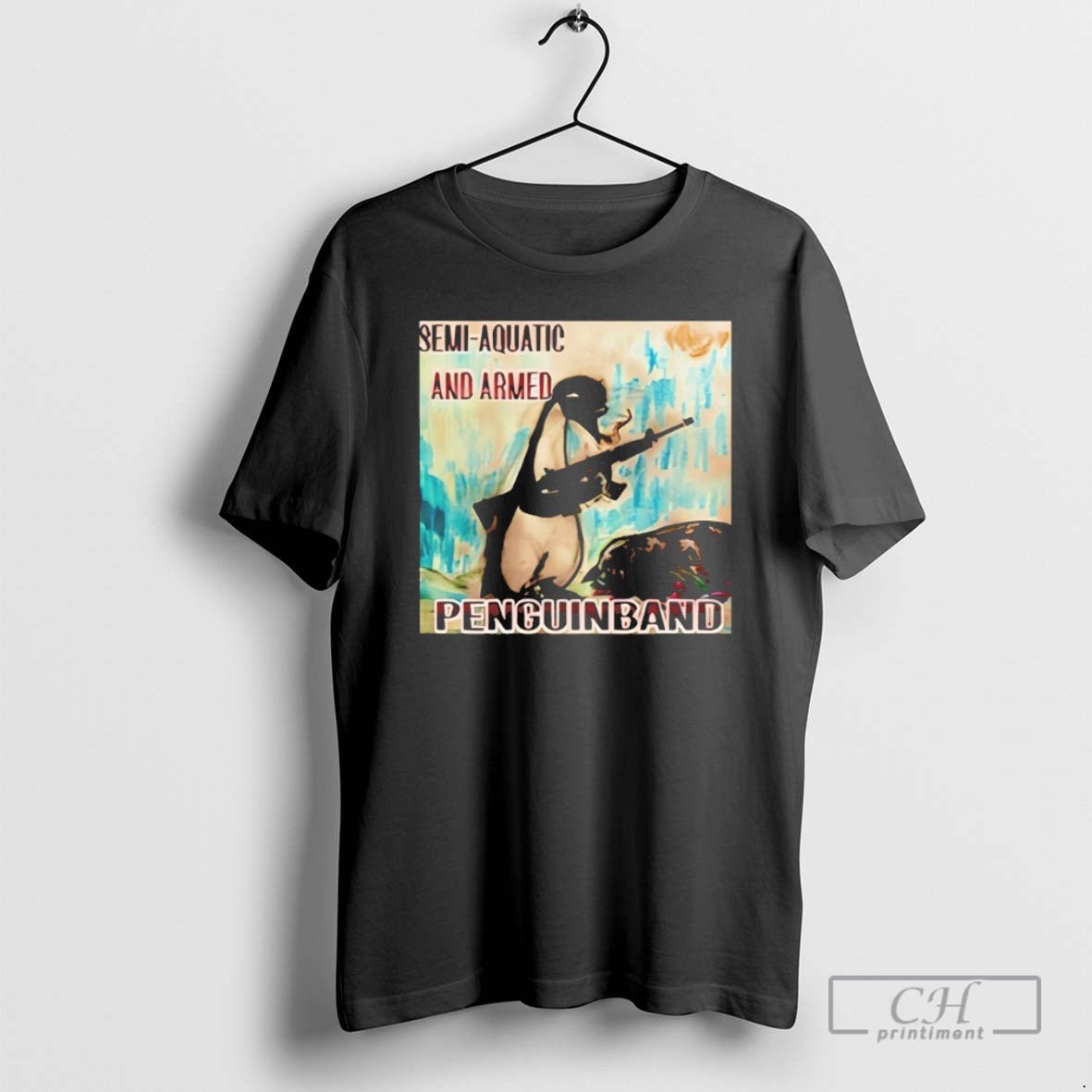 Premium Semi Aquatic And Armed Penguin Band Shirt Sweater