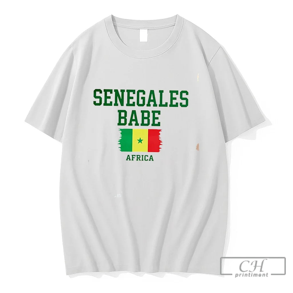 Premium Senegalese Babe Africa Flag Heritage Tee Unisex , , , Long Sleeve Tee