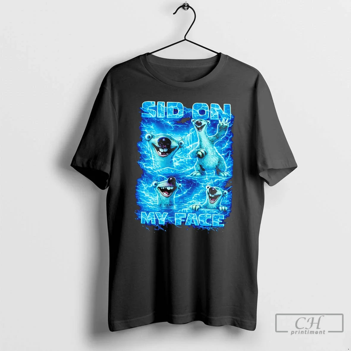 Premium Sid On My Face Cartoon Graphic Tee Unisex , , , Long Sleeve Tee