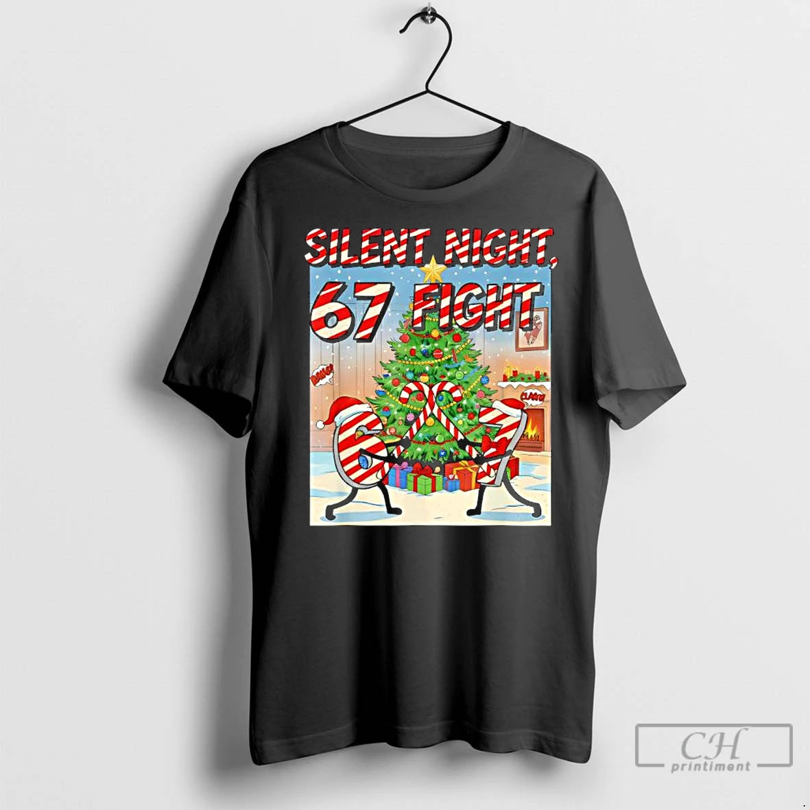 Premium Silent Night 67 Fight Christmas Cartoon