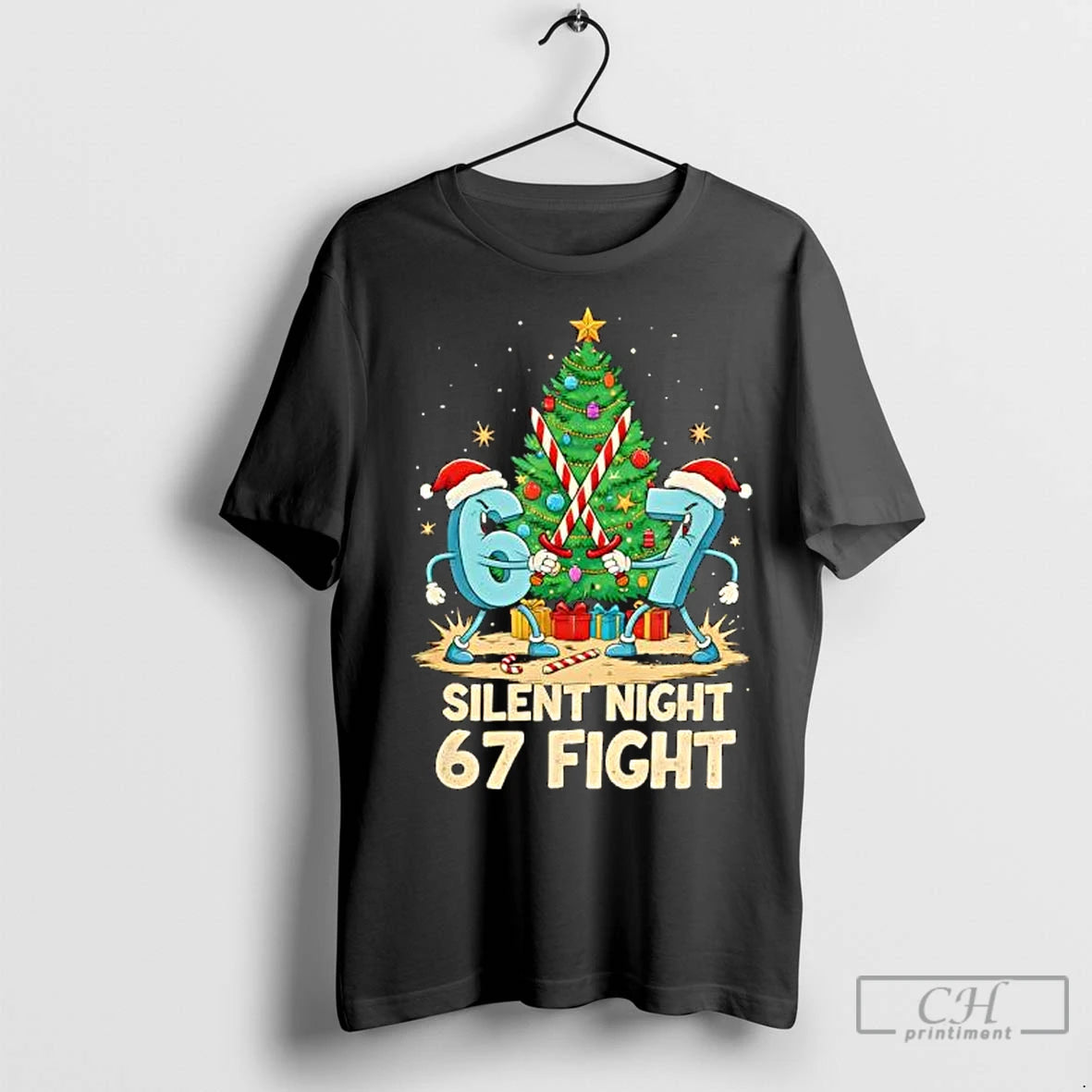 Premium Silent Night 67 Fight Funny Christmas