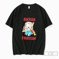 Premium Smash Fascism Cute Cat Illustration Vintage Tee Unisex , , , Long Sleeve Tee
