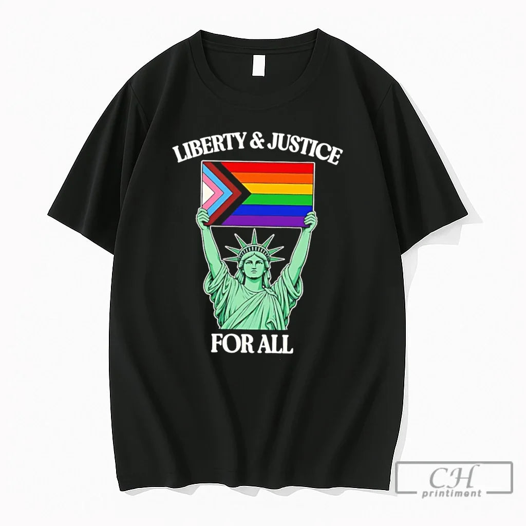 Premium Statue Of Liberty Holding Progress Pride Flag Tee Unisex , , , Long Sleeve Tee