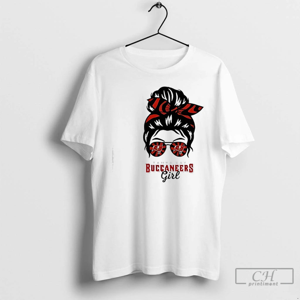 Premium Tampa Bay Buccaneers Girl Messy Bun Glasses