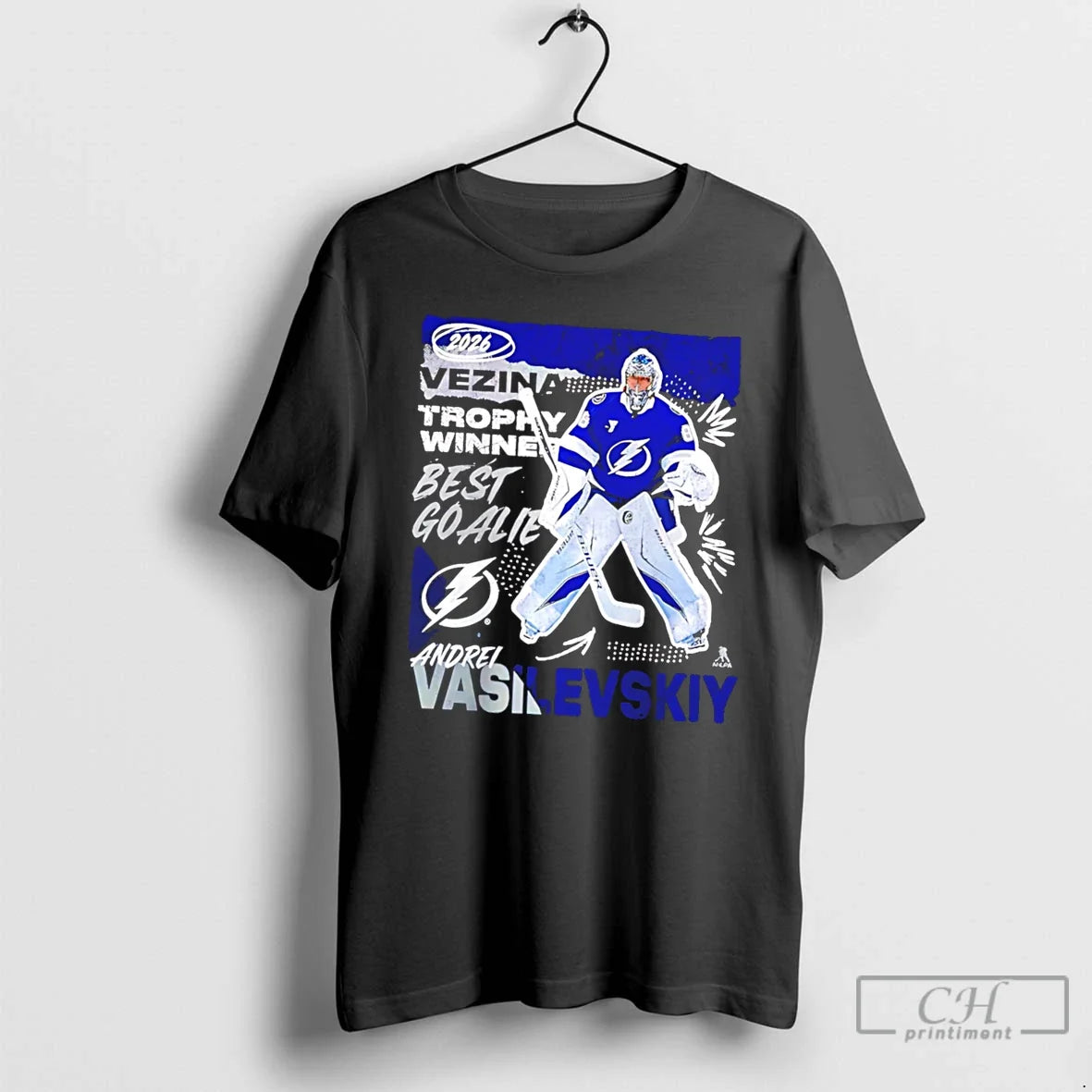 Premium Tampa Bay Lightning Andrei Vasilevskiy 2026 Vezina Trophy Winner Tee Unisex , , , Long Sleeve Tee