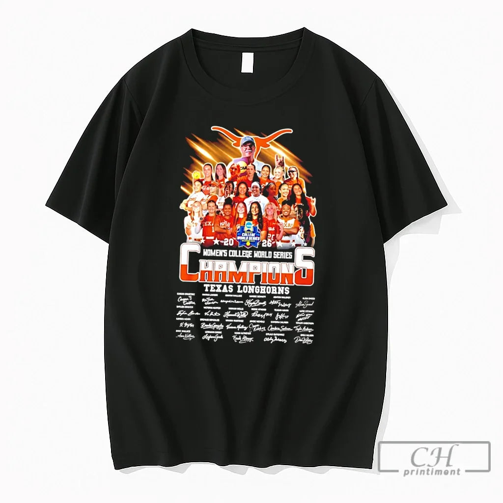 Premium Texas Longhorns Womens College World Series Champions 2026 Signatures Tee Unisex , , , Long Sleeve Tee