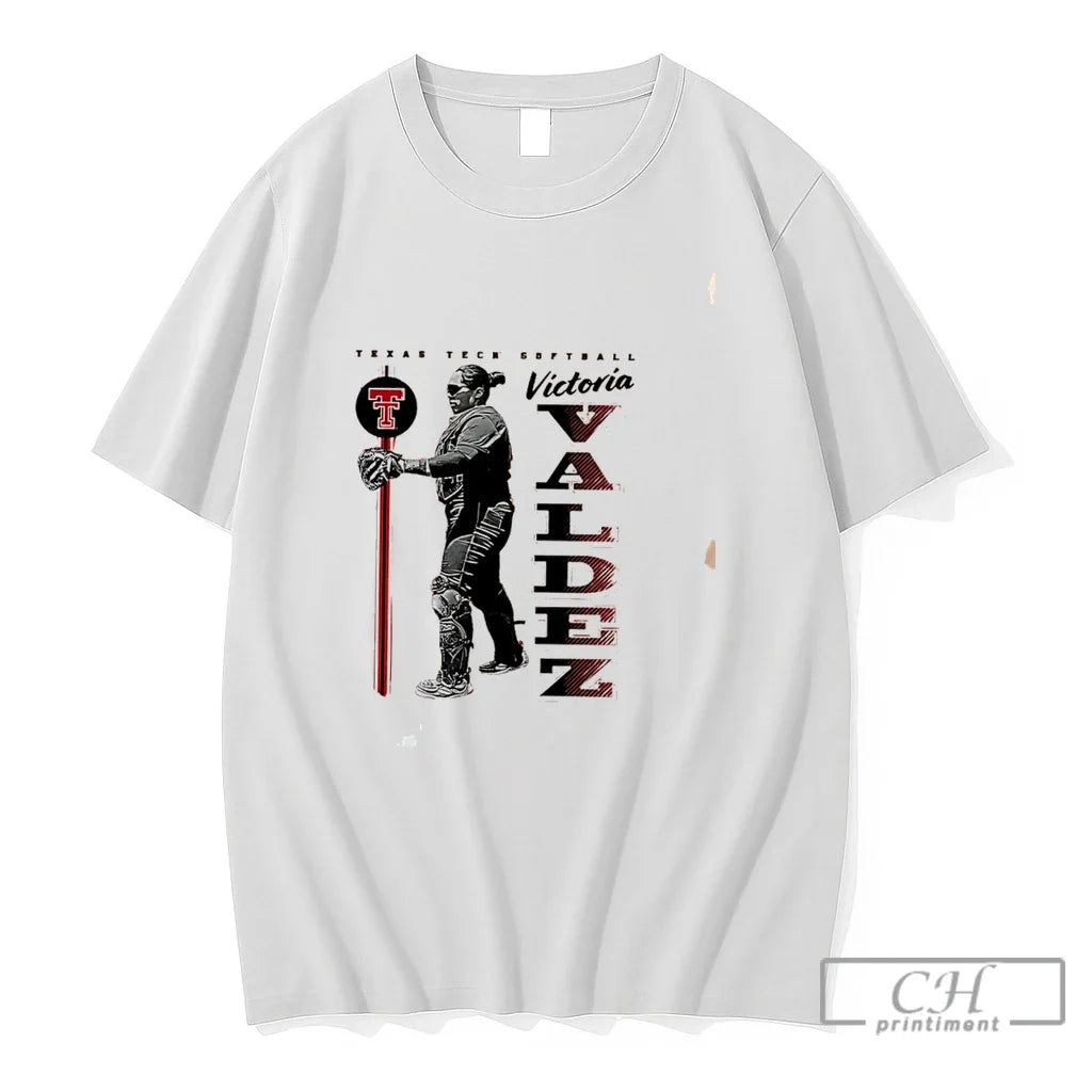 Premium Texas Tech Softball Victotia Valdez Posing Tee Unisex , , , Long Sleeve Tee