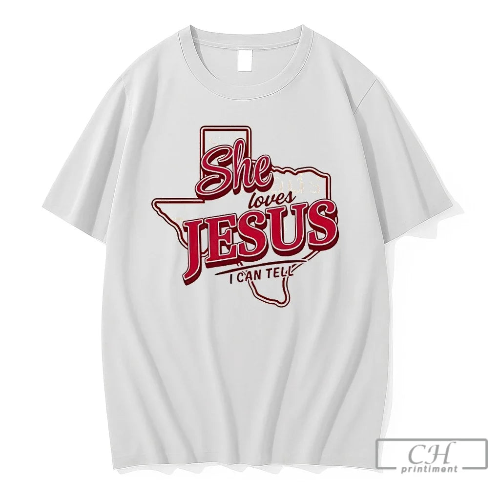 Premium Texas State Map Apparel She Loves Jesus I Can Tell Unisex , , , Long Sleeve Tee
