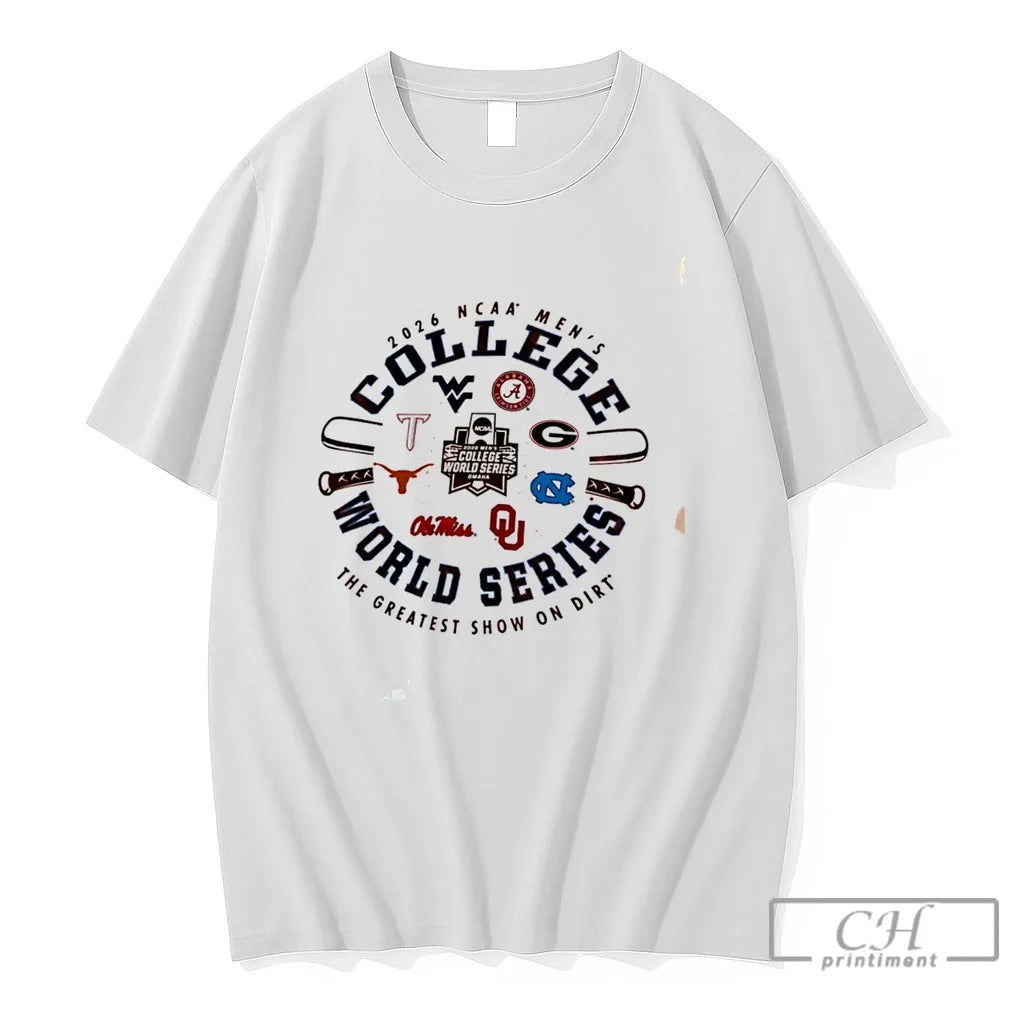 Premium The Greatest Show On Dirt 2026 Ncaa Mens College World Series Tee T Shirts Unisex , , , Long Sleeve Tee