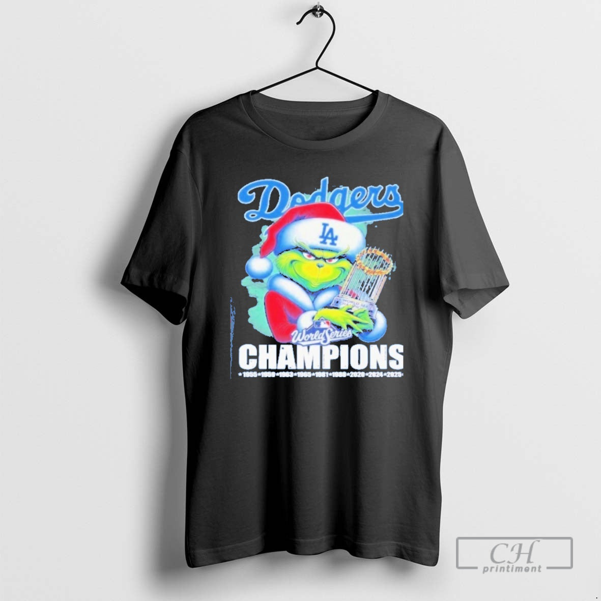 Premium The Grinch Los Angeles Dodgers World Series Champions 2025 Christmas Hug Trophy Mlb