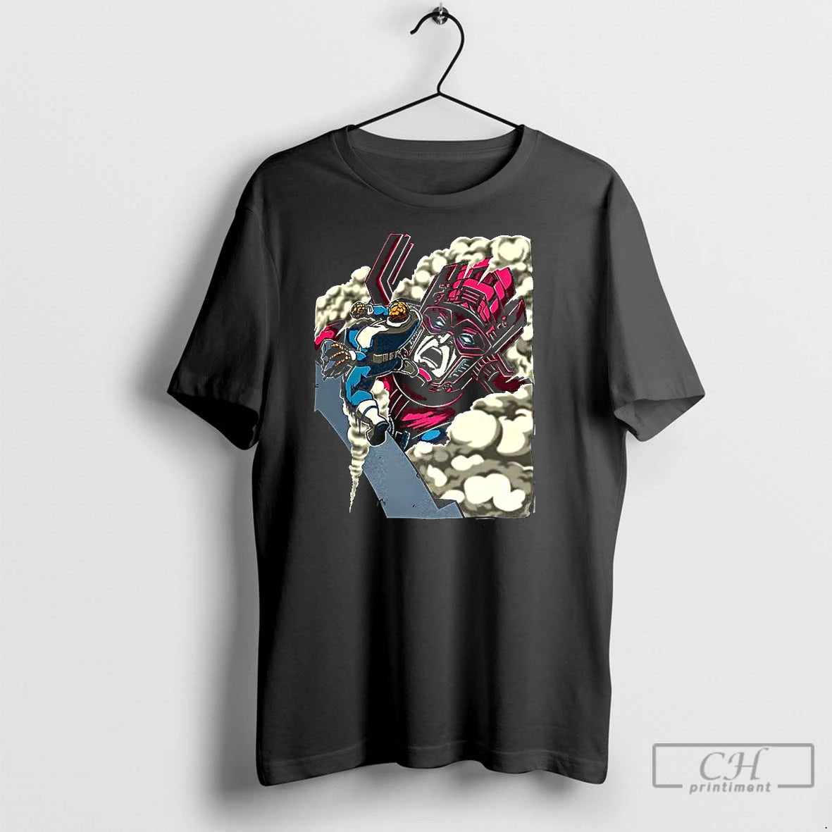 Premium The Thing Attack Galactus Clobbering On Titan