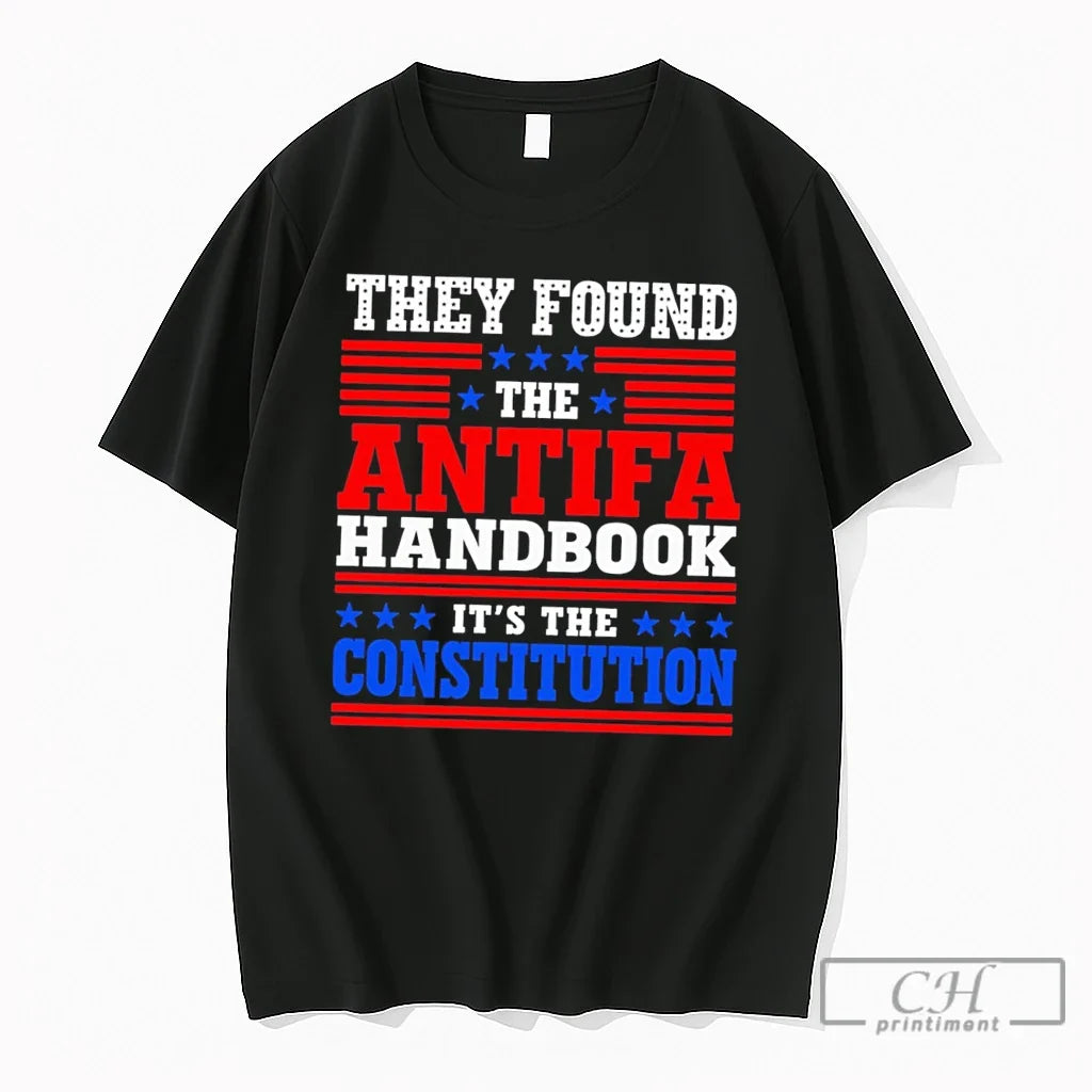 Premium They Found The Antifa Handbook Its The Constitution Text Tee Unisex , , , Long Sleeve Tee