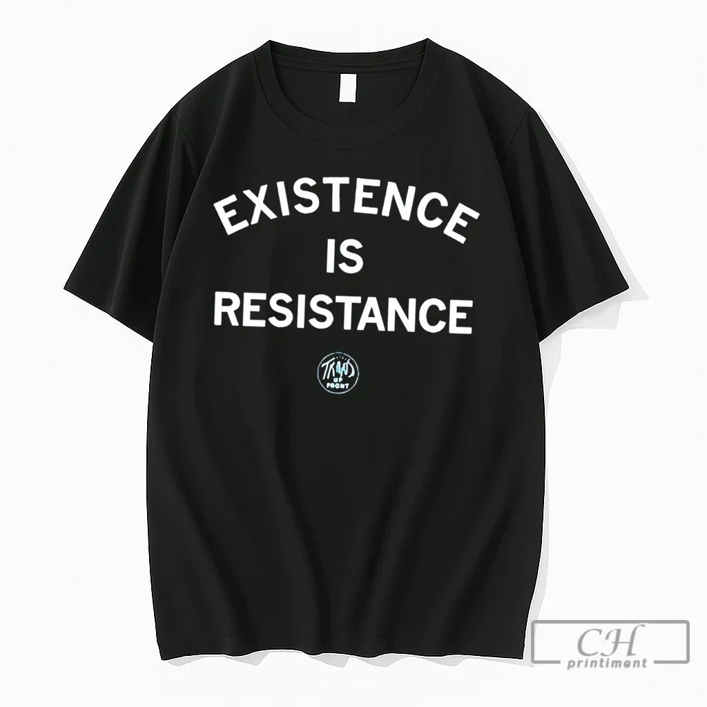 Premium Trans Up Front Existence Is Resistance Tee Unisex , , , Long Sleeve Tee