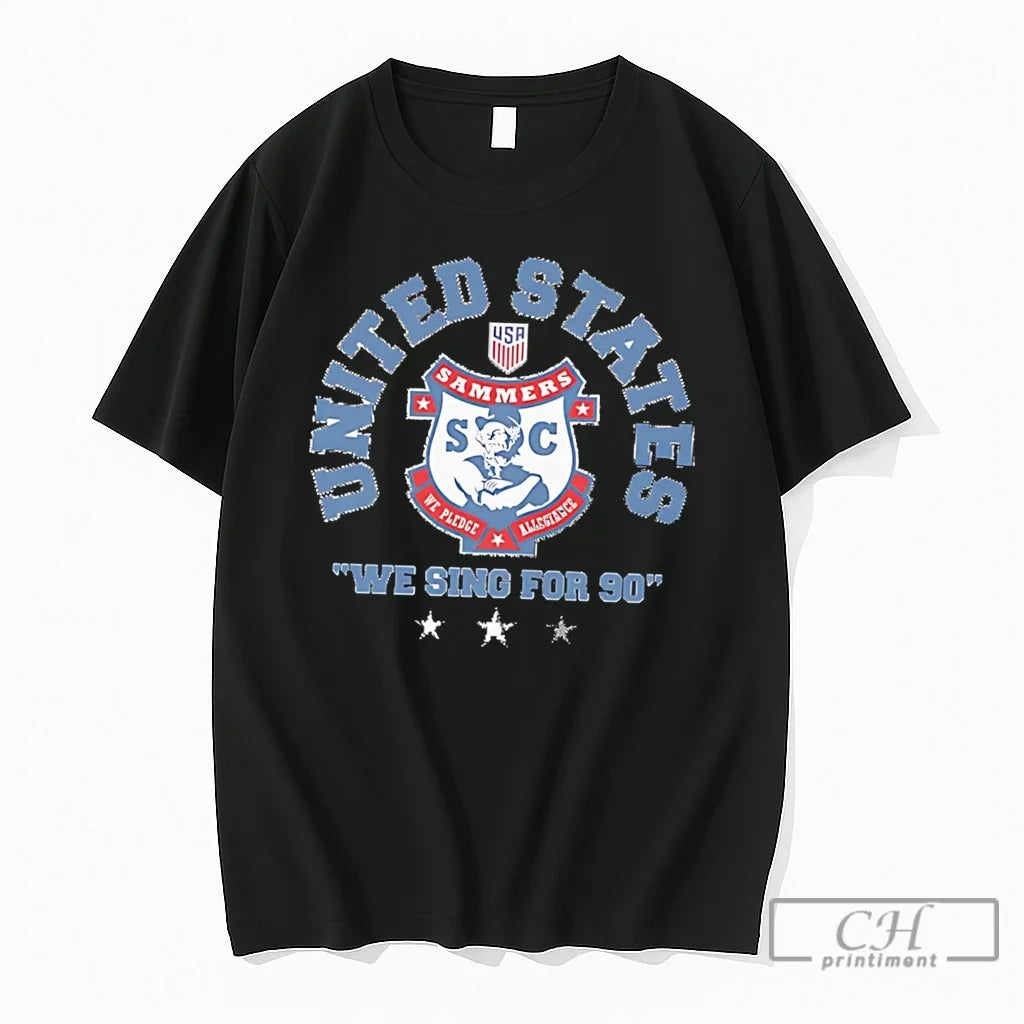 Premium Us Soccer Sammers We Sing For 90 Tee Unisex , , , Long Sleeve Tee