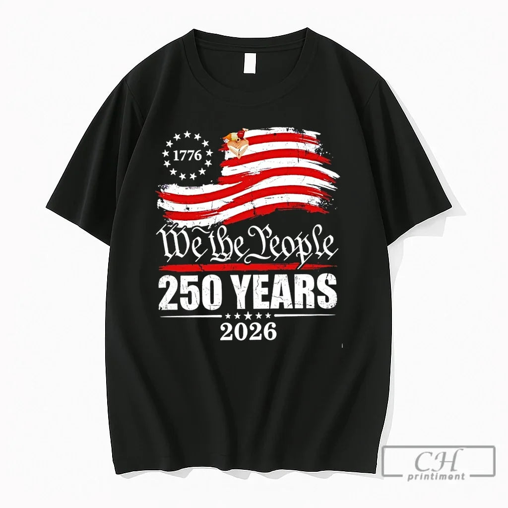 Premium United States 1776 We The People 250 Years 2026 Patriotic American Flag T Shirts Unisex , , , Long Sleeve Tee