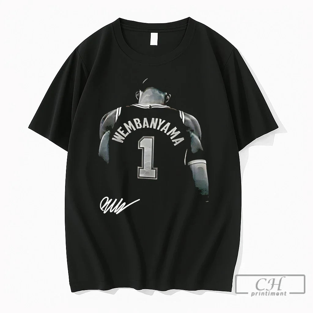 Premium Victor Wembanyama San Antonio Signature Autograph Edition Unisex , , , Long Sleeve Tee