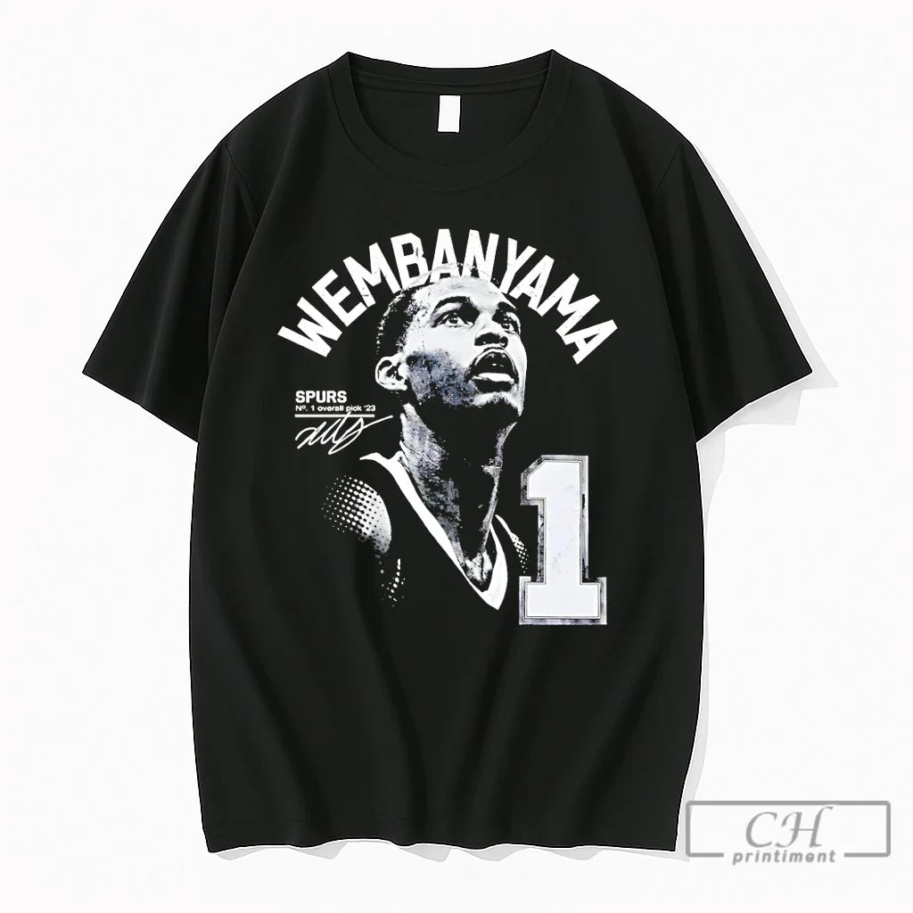 Premium Victor Wembanyama San Antonio Spurs Basketball No 1 Overall Pick 23 Signature T Shirts