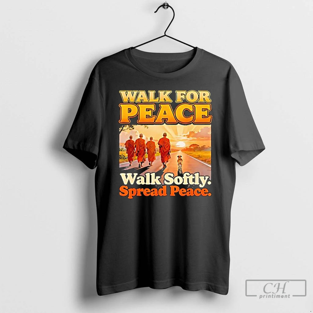 Premium Walk For Peace Walksoftly Spreadpeace Buddhist Monk Zen