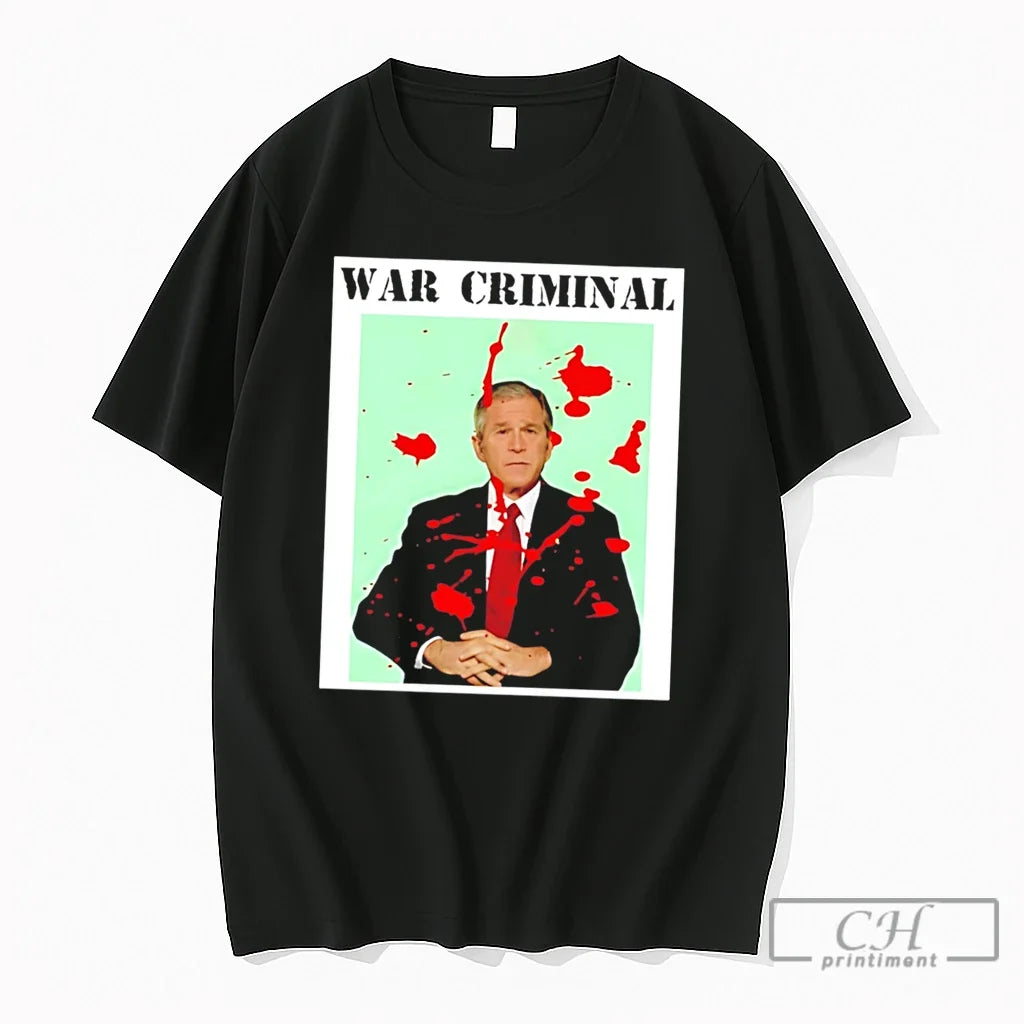 Premium War Criminal George W Bush Political Satire Tee Unisex , , , Long Sleeve Tee
