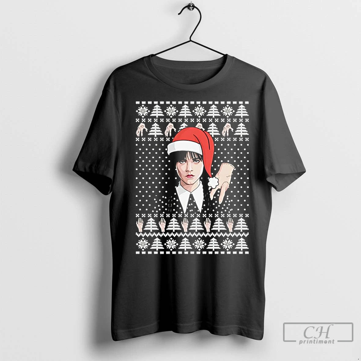 Premium Wednesday Addams And Thing Ugly Christmas
