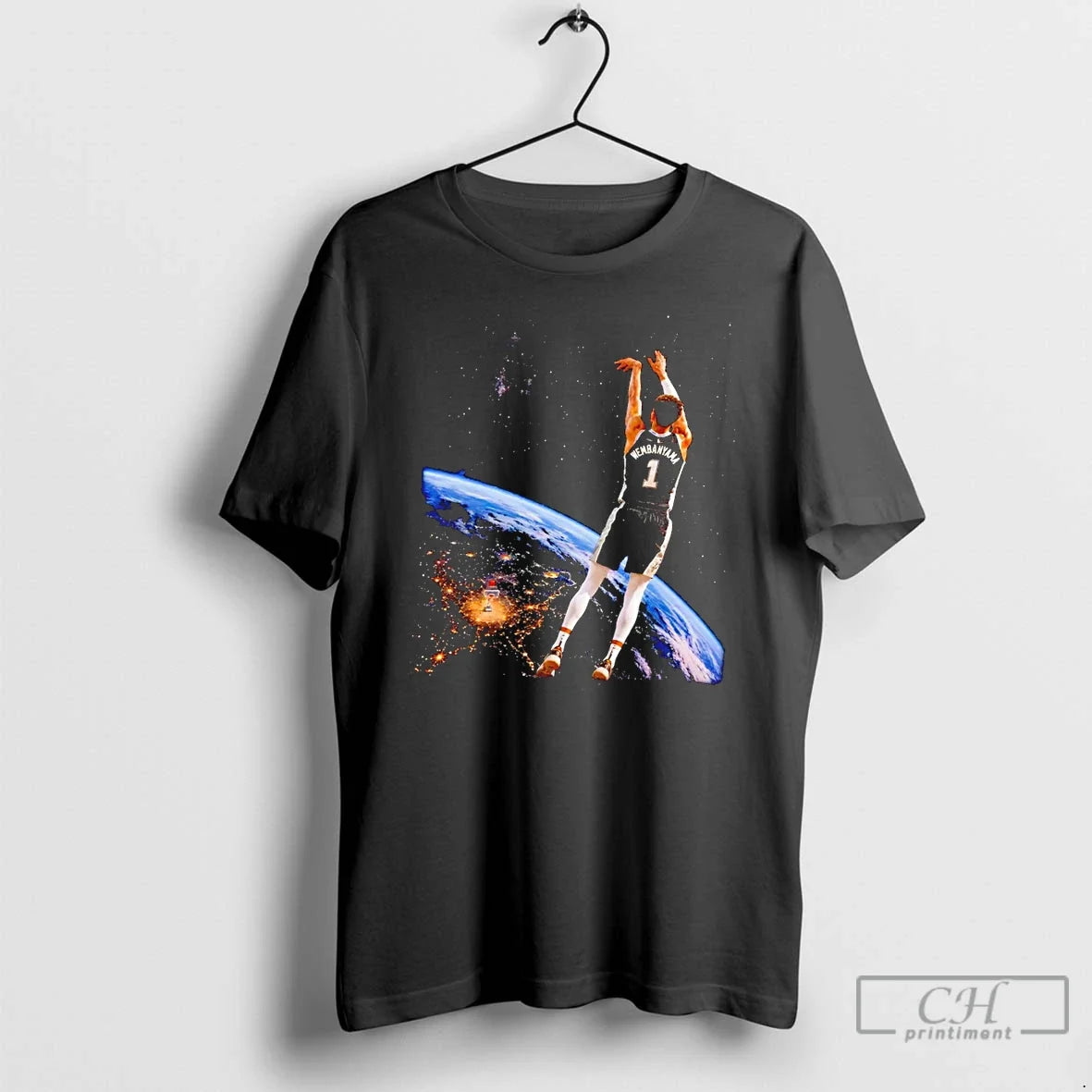 Premium Wemby Alien Victor Wembanyama 3 Points San Antonio Pose Unisex , , , Long Sleeve Tee