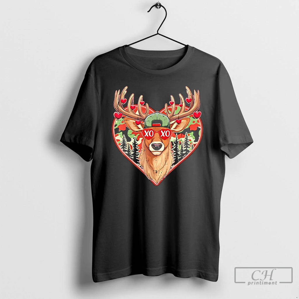 Premium Xoxo Valentine Buck Camo Deer Retro Hunting Valentines Day