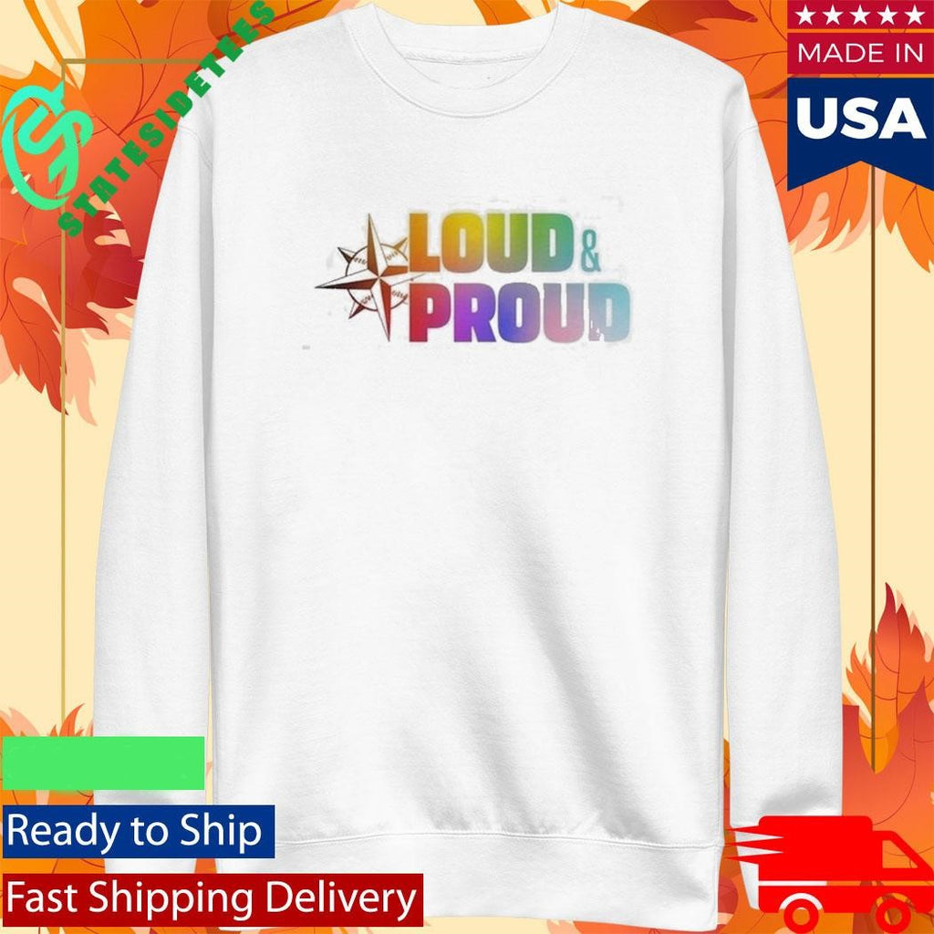 Pride Month Seattle Mariners 2026 June 1 giveaway Loud & Proud Colorful shirt