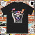 Raccoon American hat holding hotdog and flag 4th of July America shirt