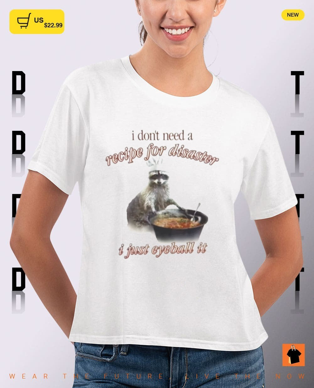 Raccoon chef cook I don’t need a recipe for disaster I just eyeball it shirt