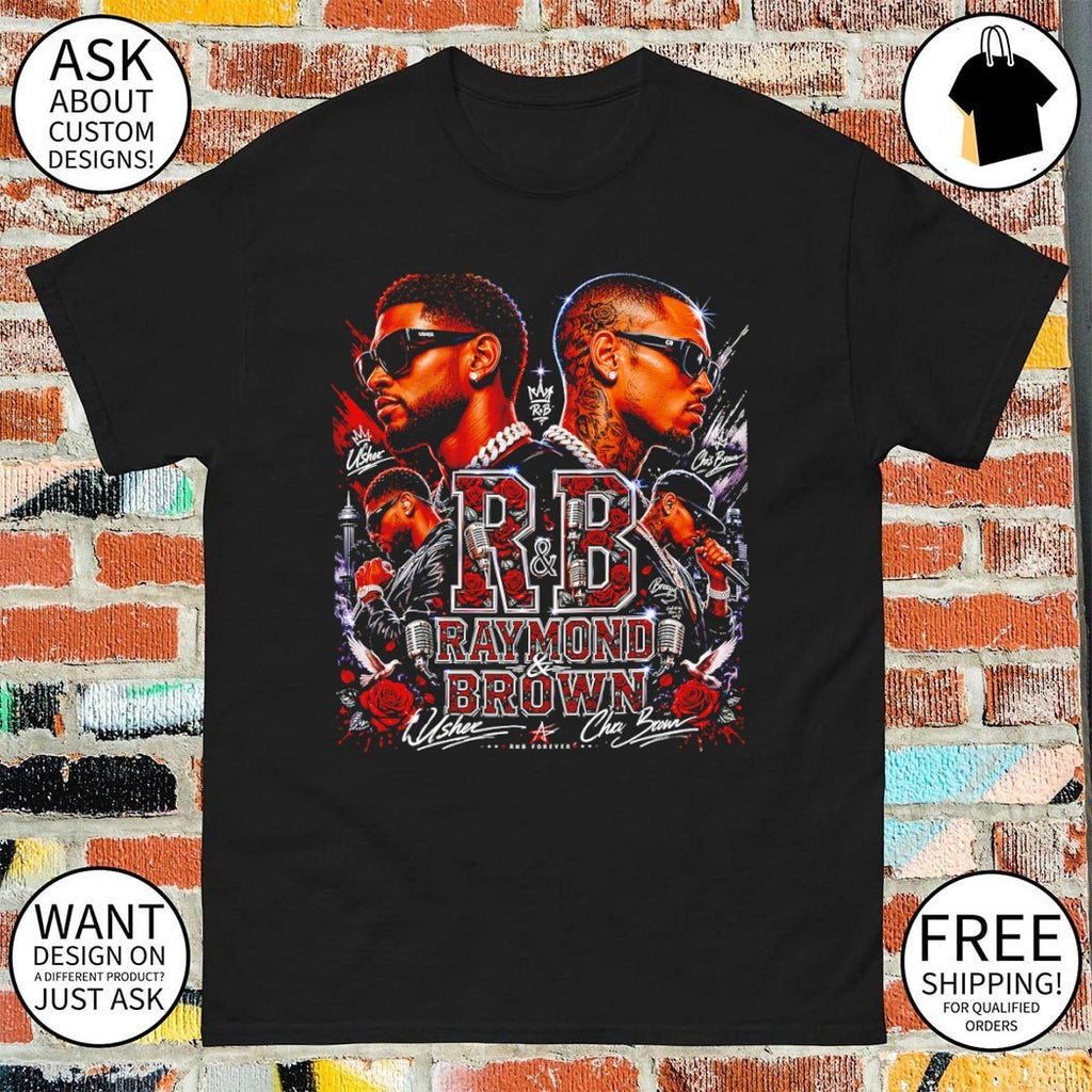 Raymond Brown Rose Usher Raymond and Chris Brown The R and B Tour Music Concert 2026 signatures shirt