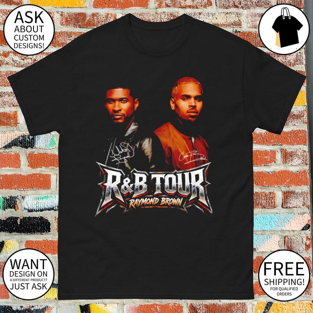 Raymond Brown Usher Chris Brown R and B Tour 2026 signatures shirt