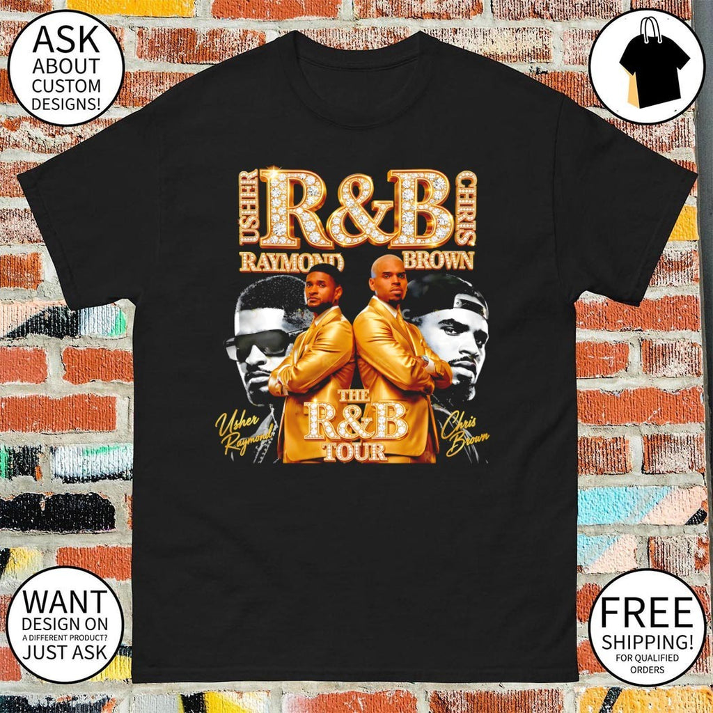 Raymond Brown Usher and Chris Brown R and B Music Concert diamond shirt