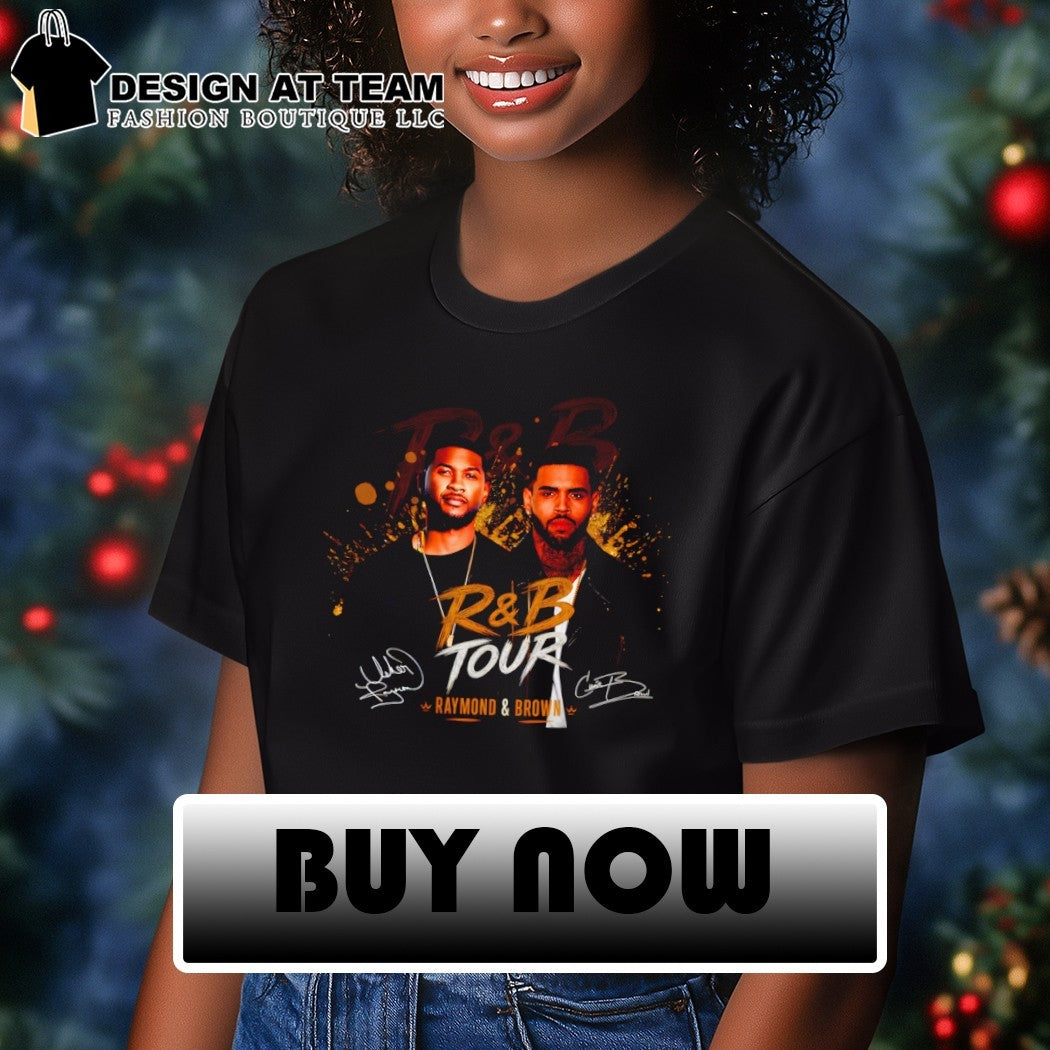 Raymond and Brown Usher Chris Brown signatures shirt
