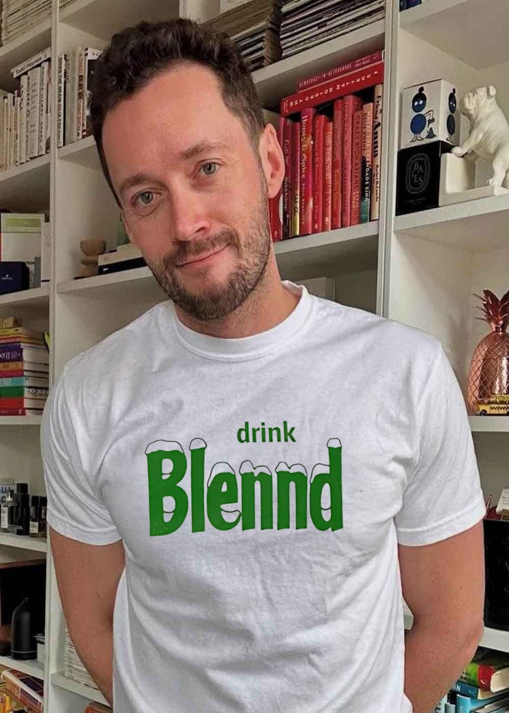 Refresh Your Routine’ Drink Blennd Green Logo T-Shirt