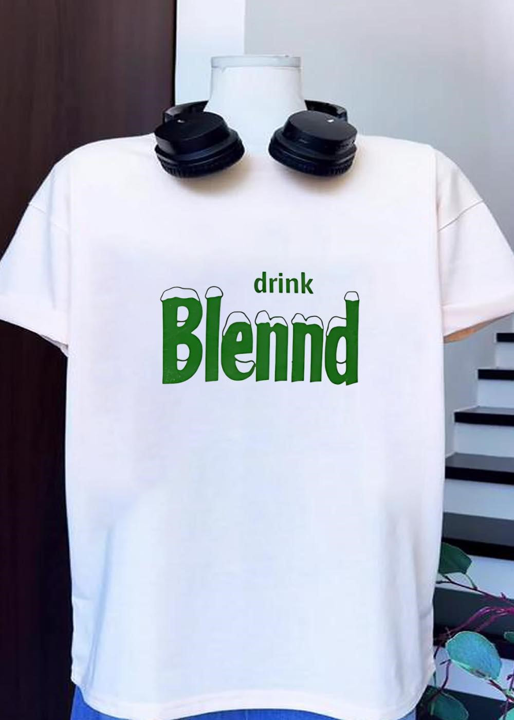 Refresh Your Routine’ Drink Blennd Green Logo T-Shirt