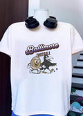 Retro Football Apparel Baltimore Raven Mascot Walking Art Team Shirt