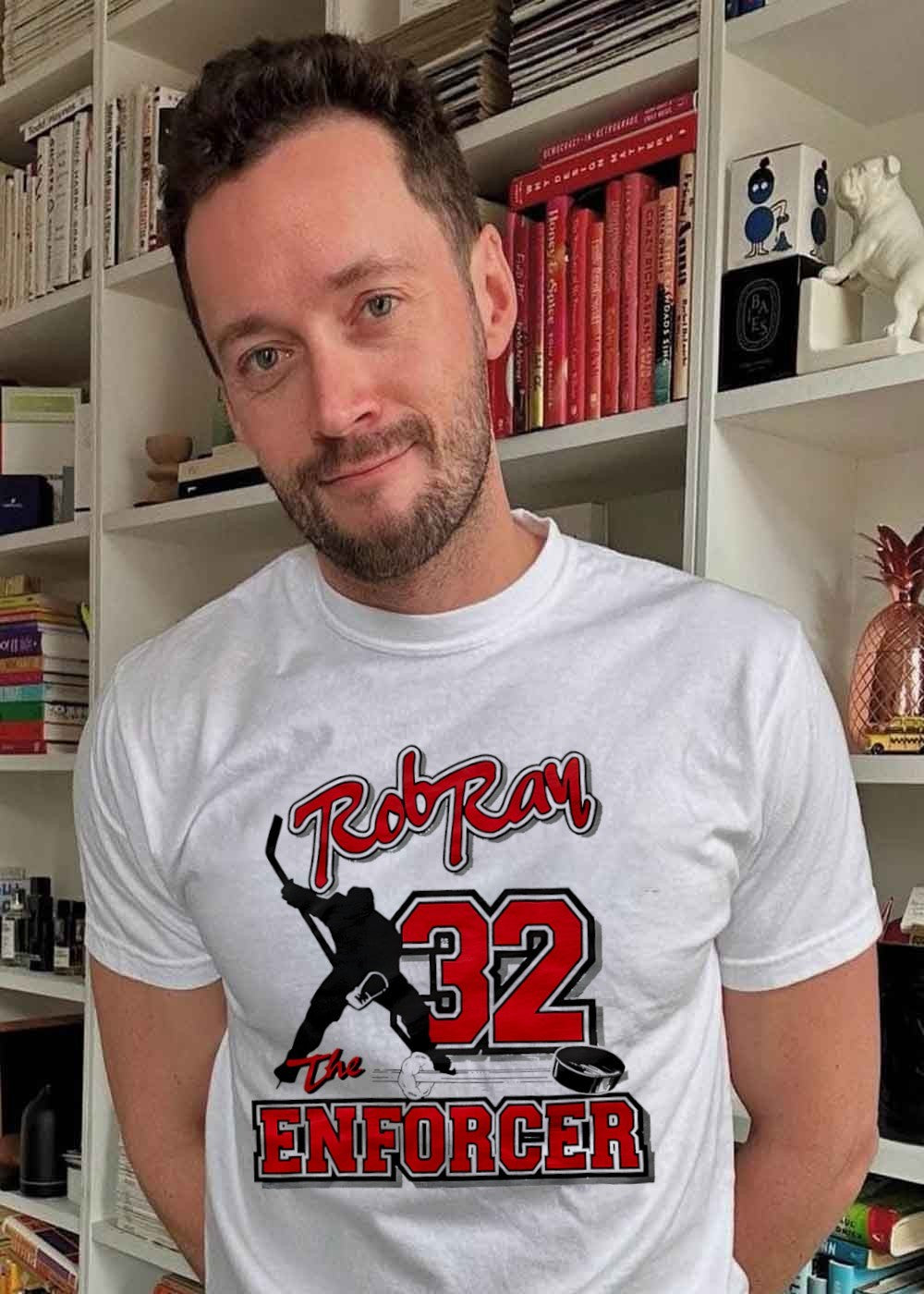 Rob Ray The Enforcer 32 Hockey Player Silhouette Buffalo Sabres T-Shirt