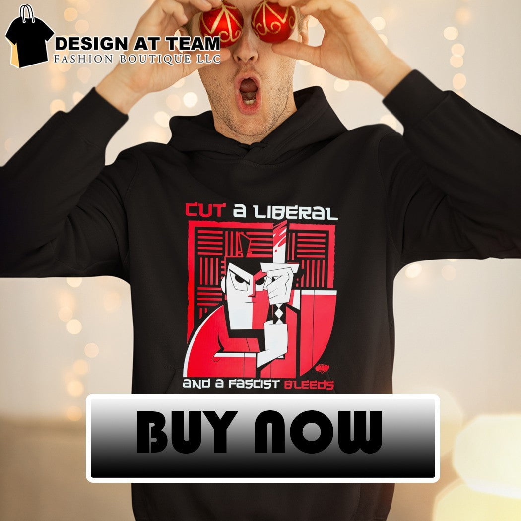 Samurai cut a liberal and a fascist bleeds shirt