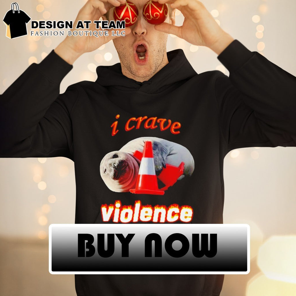 Seal with traffic cone I crave violence shirt