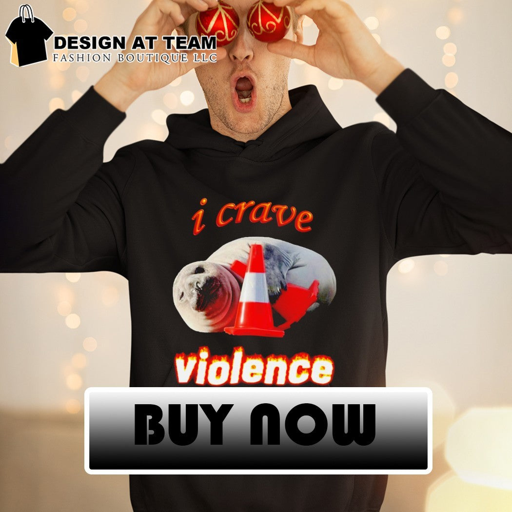 Seal with traffic cone I crave violence shirt