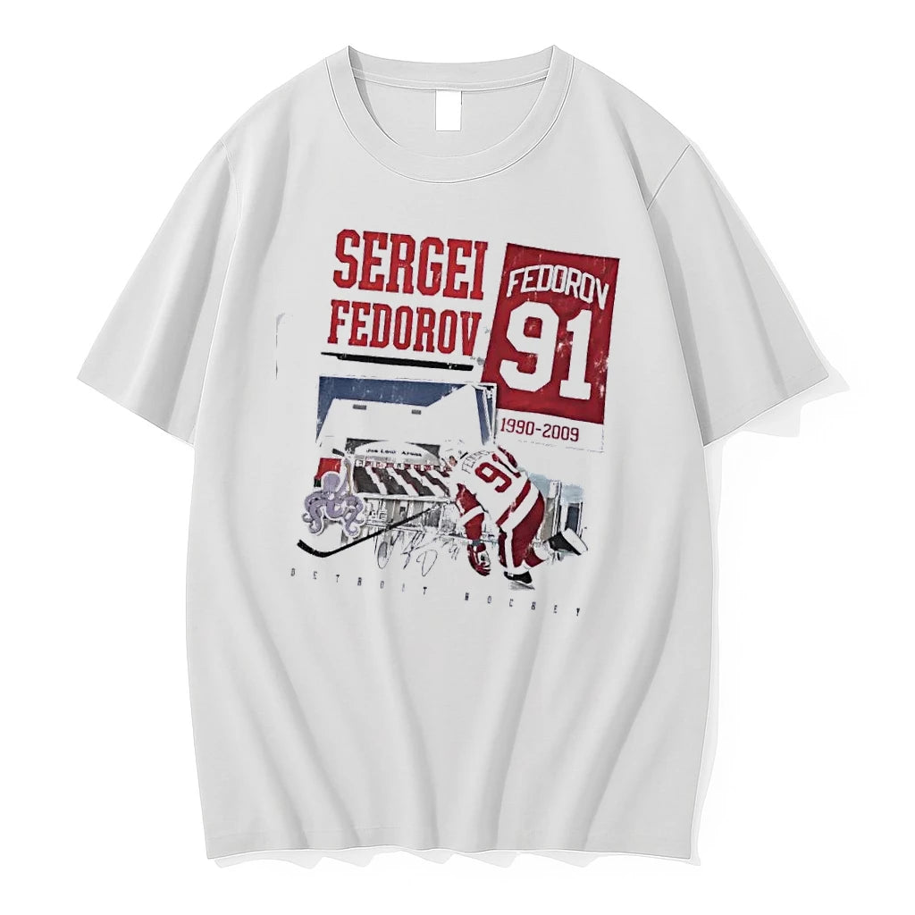 Sergei Fedorov Detroit Red Wings Hockey Retirement Signature Tshirts Sweater